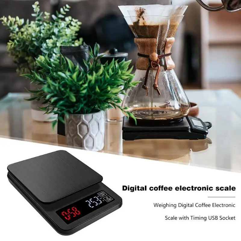 Весы цифровые кофе электронные весы с синхронизации Разъем питания с портом USB кухонные весы карманные весы