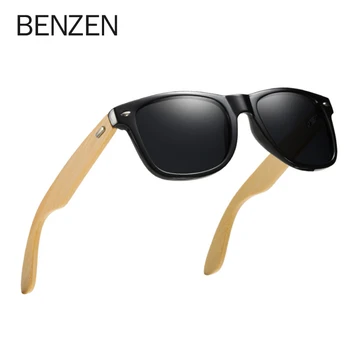 

BENZEN Polarized Sunglasses Men Women Vintage Bamboo Arms Sun Glasses For Male Glasses For Driving Retro Oculos Yellow 9365