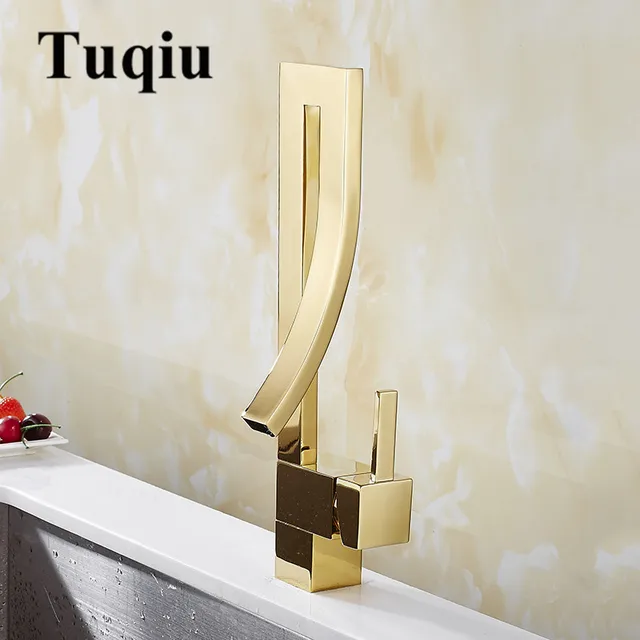 Basin Faucets Gold Brass Faucet Square Bathroom Sink Faucet Single Handle Deck Mounted Toilet Hot And Basin Faucets Gold Brass Faucet Square Bathroom Sink Faucet Single Handle Deck Mounted Toilet Hot And Cold Mixer Water Tap