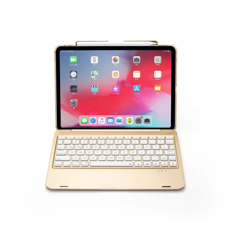 Чехол с Bluetooth клавиатурой и подсветкой для iPad Pro 11 a1989 A80 A2013 A1934, держатель карандаша, смарт-чехол, 7 цветов, беспроводная клавиатура - Цвет: Case for iPad Pro 11