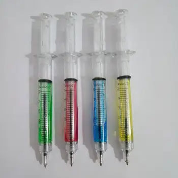

1000pcs/lots Liquid Novelty Syringe Ballpoint Pen Stationery Cute Syringe Ballpoint Pen Office Supplies Child Gift