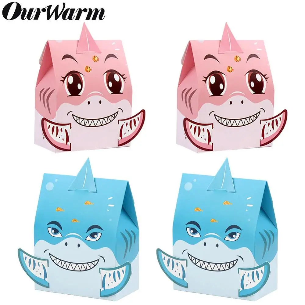 

OurWarm 12Pcs Baby Shark Party Gift Boxes Candy Box Under the Sea DIY Paper Favor Box Shark Birthday Party Baby Shower Decor