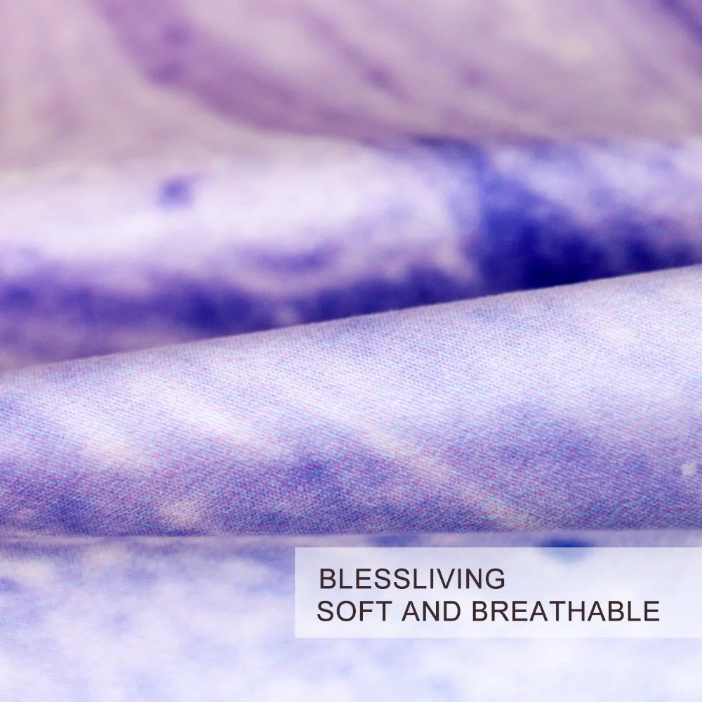 BlessLiving الملونة الرخام طقم سرير باستيل الوردي الأزرق الأرجواني الرمال المتحركة غطاء لحاف مجردة الفن طقم سرير مشرق فتاة المفرش