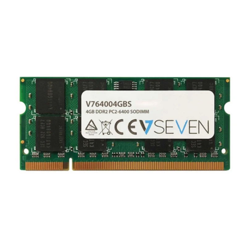 

V7 4GB DDR2 PC2-6400 800Mhz SO DIMM Notebook modulo de memoria - V764004GBS, 4 GB, 1 x 4 GB, DDR2, 800 MHz, 200-pin SO-DIMM, Ver
