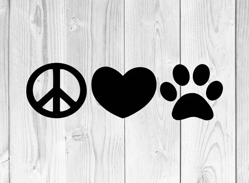 Наклейка с надписью Peace Love Pet Виниловая аппликация для домашнего питомца домашний