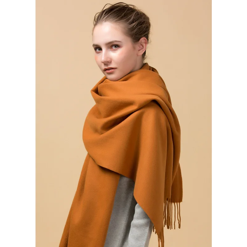 2017 New Hot Sale Winter Cashmere Scarf Women 330g Large Size Luxury Lambs Wool Pashmina Shawl