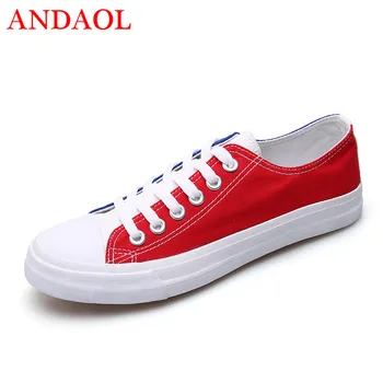 

ANDAOL Men's Casual Shoes Top Quality Breathable Light Mixed colors Sneakers Tenis Feminino New Luxury Lace-up Canvas Sneakers