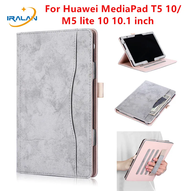 

Ultra Slim PU Leather Cover For Huawei MediaPad M5 lite 10 10.1 inch Tablet Stand Shell For Huawei Mediapad T5 10 Case+Stylus