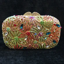 Голубой бриллиант Для женщин Кристалл Банкетный Вечерние сумки невесты Свадебная вечеринка коктейльное minaudiere сумка и кошелек металла день Клатчи