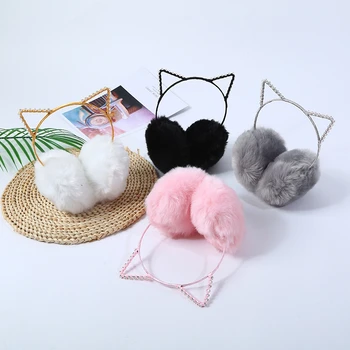 

Fur Headphones Cat Ears Boucle D'oreille Femme 2019 Earmuffs Winter Children Plush Earmuffs