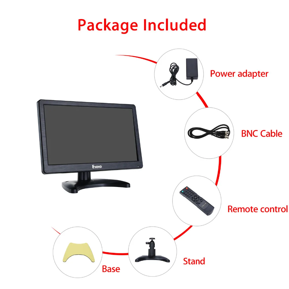 EYOYO 12 &quotips lcd Мини компьютер и ТВ дисплей CC tv экран видеонаблюдения hdmi ЖК мониторы