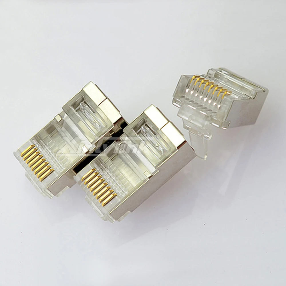 Xintylink ez rj45 разъем ethernet кабель штекер cat6 cat5e cat5 СЕТЬ 8P8C экранированный модульный замковый переключатель есть отверстие 50 100 шт