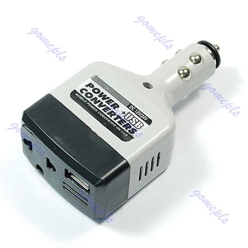 

New Car Auto Charger Adapter DC 12V To AC Converter 220V Charger Power With USB
