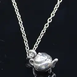 5 шт., новое модное ожерелье, 18x13x10 мм, 3D чайник, серебряные подвески, короткое длинное женское мужское ожерелье, подарок, Ювелирное колье