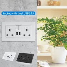 С переключателем двойное зарядное устройство Панель питания дома прочная точка питания GPO выход тонкая пластина двойной USB зарядное устройство
