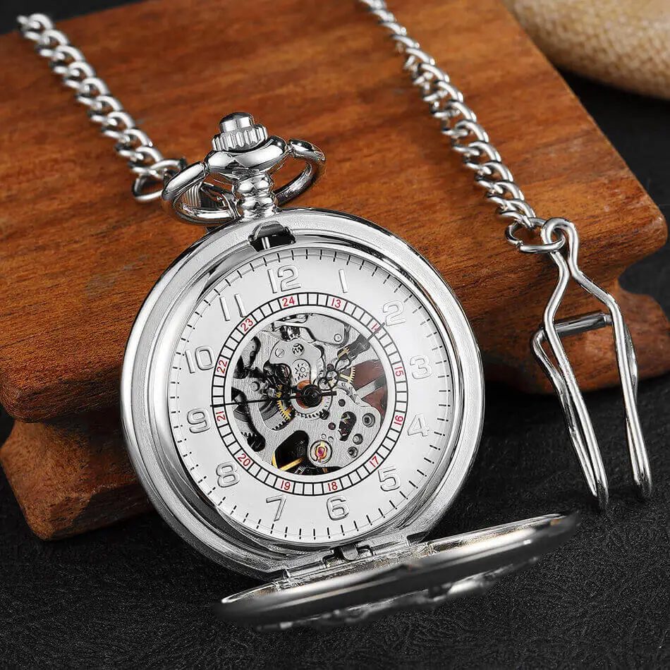 Relógios de Bolso para Mulheres dos Homens Relógios de Bolso Barco Leme Mecânica Ocos Esqueleto Fob Clipe Cadeia Steampunk Homens Mulheres Presentes