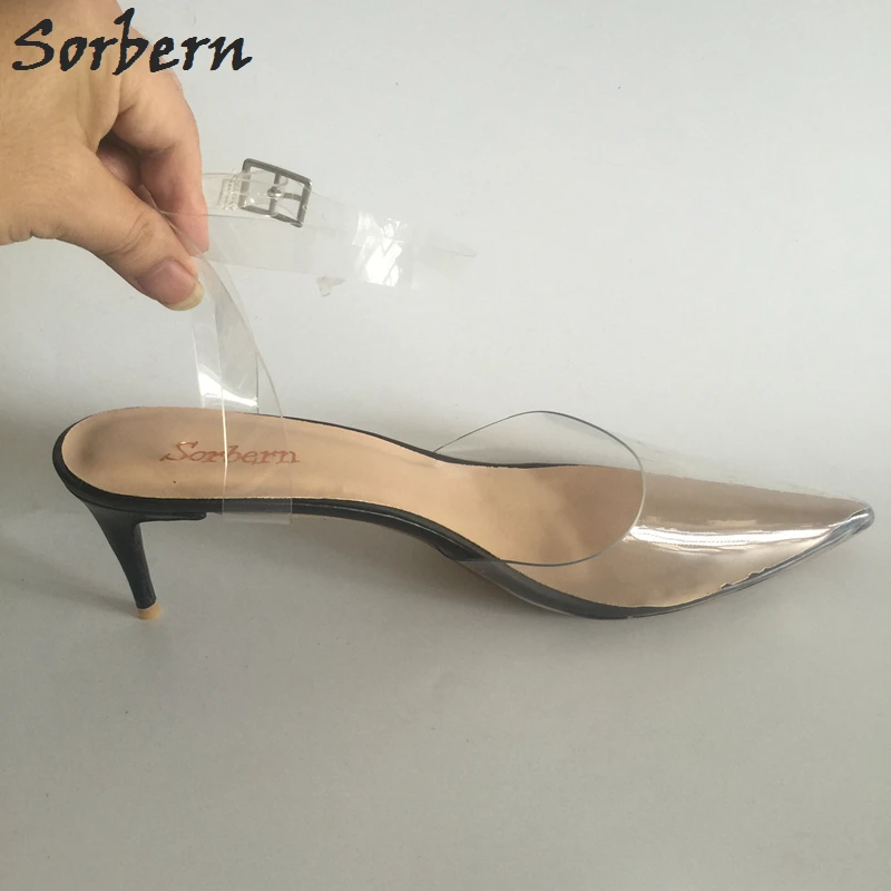 clear plastic pumps