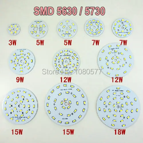 10 шт. 3 Вт 5 7 9 12 15 18 SMD5730 SMD5630 PCB холодный белый теплый свет светодиодный Ной лампы