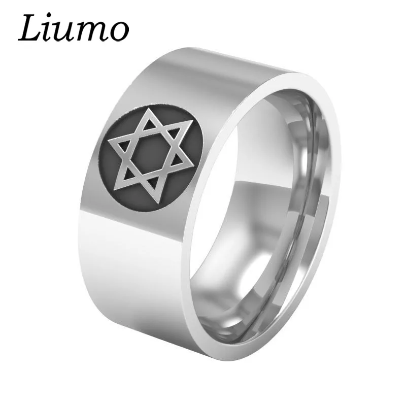 

Liumo Gothic Style Hexagram 316L Stainless Steel Men Biker Ring Lr307