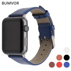 BUMVOR 6-Цвет Горячая кожаный ремешок для Apple Watch серии группа 3/2/1 Спортивный Браслет 42 мм 38 мм ремешок для iwatch 4