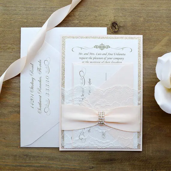 Gold Silver Wedding Invitations Soumya 39 S Philadelphia Custom Wedding Invitation Pink Silver Metallic Pocketfold