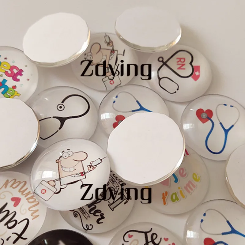 ZDYING 5 шт. четыре листа клевера Круглые Стеклянные Кабошоны зеленые растения