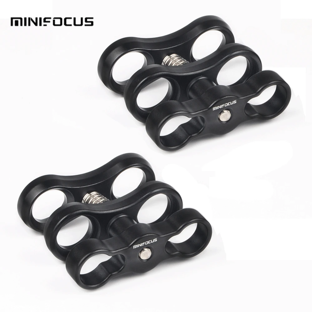 

Dual Holes Ball Clamp Connector Mount for Diving Underwater photography Camera Housing Arm Video Light flashlight arms system