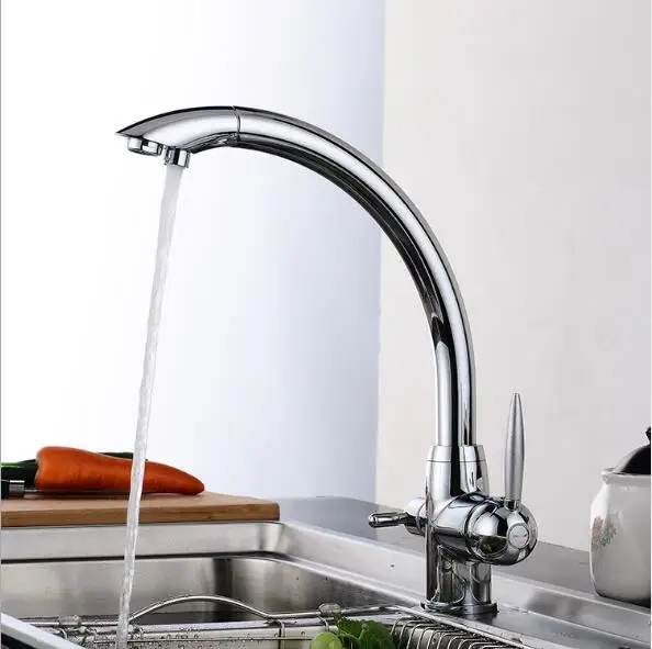 Kitchen Faucet Solid Brass Crane For Kitchen Deck Mounted Water Filter Tap Three Ways Sink Faucet Mixer 3 Way Kitchen Faucet Kitchen Faucet Solid Brass Crane For Kitchen Deck Mounted Water Filter Tap Three Ways Sink Faucet Mixer 3 Way Kitchen Faucet