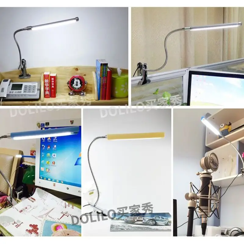 Лампа светодиодсветодиодный для чтения книг USB светильник черная/Серебристая