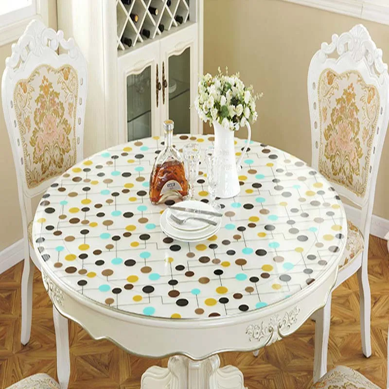 Balle Round Pvc Table Cover Protector Desk Pad Soft Glass Dining