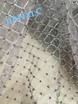 

beaded african french lace fabric CiCi-62304 best quality (5yards/lot) African embroidery lace fabric Free shipping