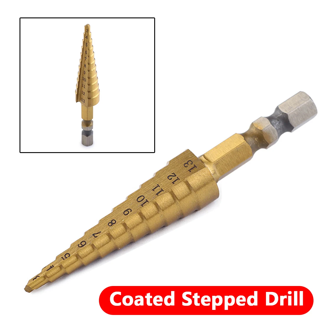 

3-13mm The Pagoda Shape Hole Cutter Step Cone Cut Tools Steel Cone Drill Bit Set HSS Steel Step Sharpening
