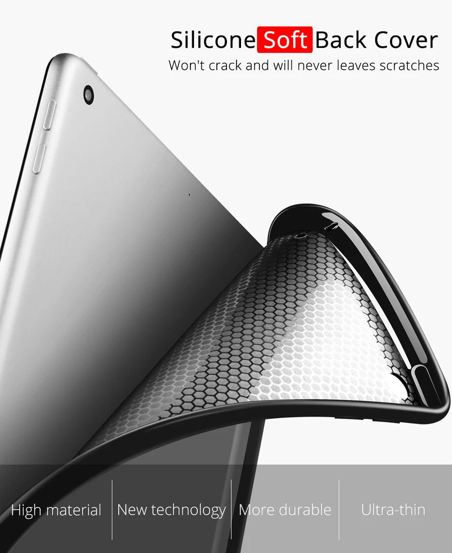 Case for iPad 9.7 Magnetic Stand Silicone Soft Back Cover for iPad 6th 5th Generation A1893 A1954 A1822 A1823 Funda