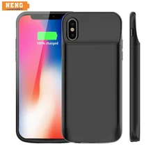 NENG 6000 мА/ч аккумулятор, беспроводное зарядное устройство, чехол для iPhone X, внешний аккумулятор для iPhone X, чехол для аккумулятора, портативный внешний аккумулятор