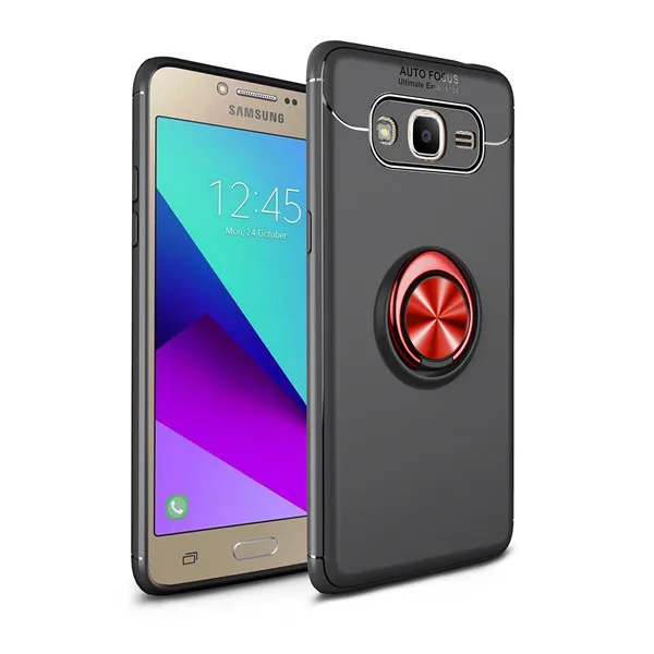 Чехол для samsung Galaxy J5, J500F, ТПУ, с кольцом на палец, с магнитным держателем, задняя крышка для телефона, для Galaxy J500, чехол - Цвет: Black red