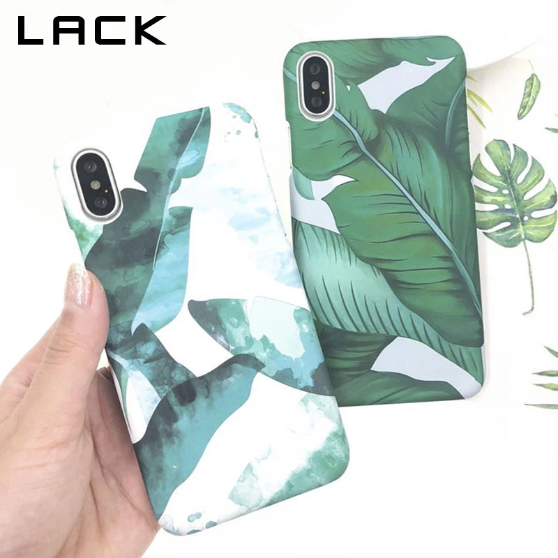 

LACK Summer Banana Leaf Phone Case For iphone X Case For iphone 6 6S 7 8 Plus Cover Cute Cartoon Dog Cases Fashion Hard PC Capa