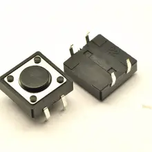 20pcs/lot 12x12x4.3MM 4PIN Tactile Tact Push Button Micro Switch Self-reset DIP Top Copper Free Shipping