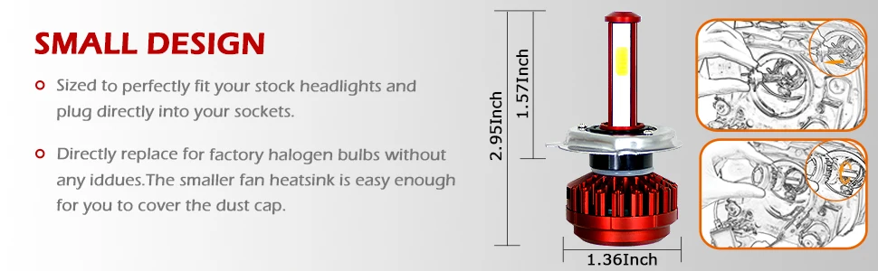 Leefeeminye 4-сторонняя лампа предназначена 12000lm лампы для передних фар H7 светодиодные лампы H4 Led 9V 12V 24V 36V для автомобиля H8 H9 H11 HB3/9005/H10 HB4/9006