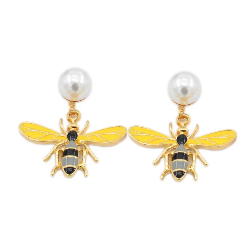 

20 Styles To CHoose! New Women Silver&Gold Color Bee Design Simulated Pearl Earrings Honey Bee Earrings For Bee Lovers Gifts