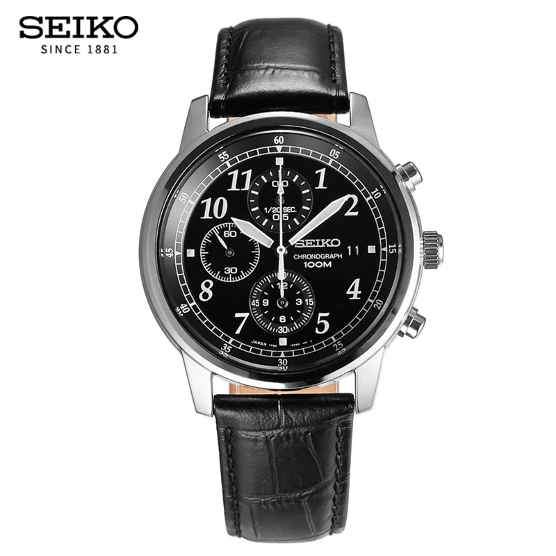 Оригинальные кварцевые часы Seiko 5 с солнечной энергией, светящиеся стрелки, календарь, кожа, сарпса, деловые модные часы, глобальная гарантия - Цвет: SNDC33J1