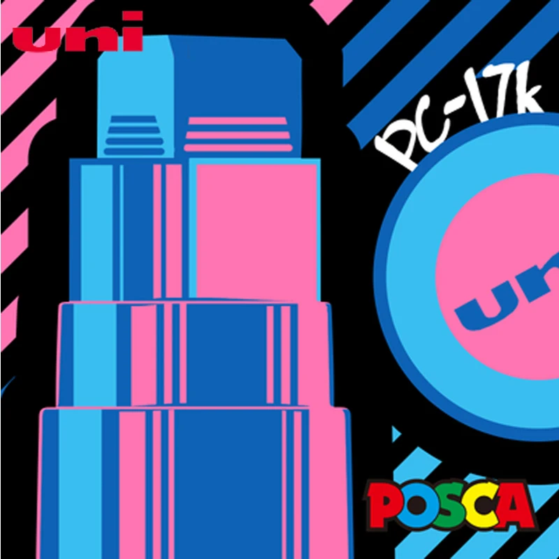 3 шт. Mitsubishi Uni Posca PC-17K маркерная ручка-Экстра широкая Tip-15mm 8 цветов выбор офисные школьные принадлежности