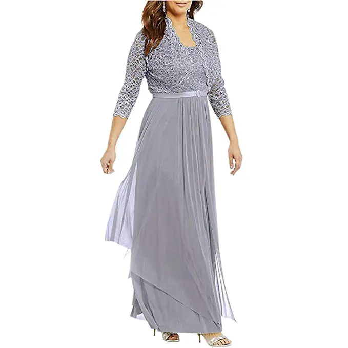 

Elegant Women's Plus Size Formal Jacket Dress Mother Of The Bride Dress Lace Chiffon Mother Of The Bride Dress