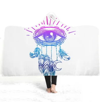 

Dreamcatcher Mandala Warm Hooded Blanket For Adults Kids Sherpa Fleece Woman Throw Blankets Microfiber Bohemian On The Sofa