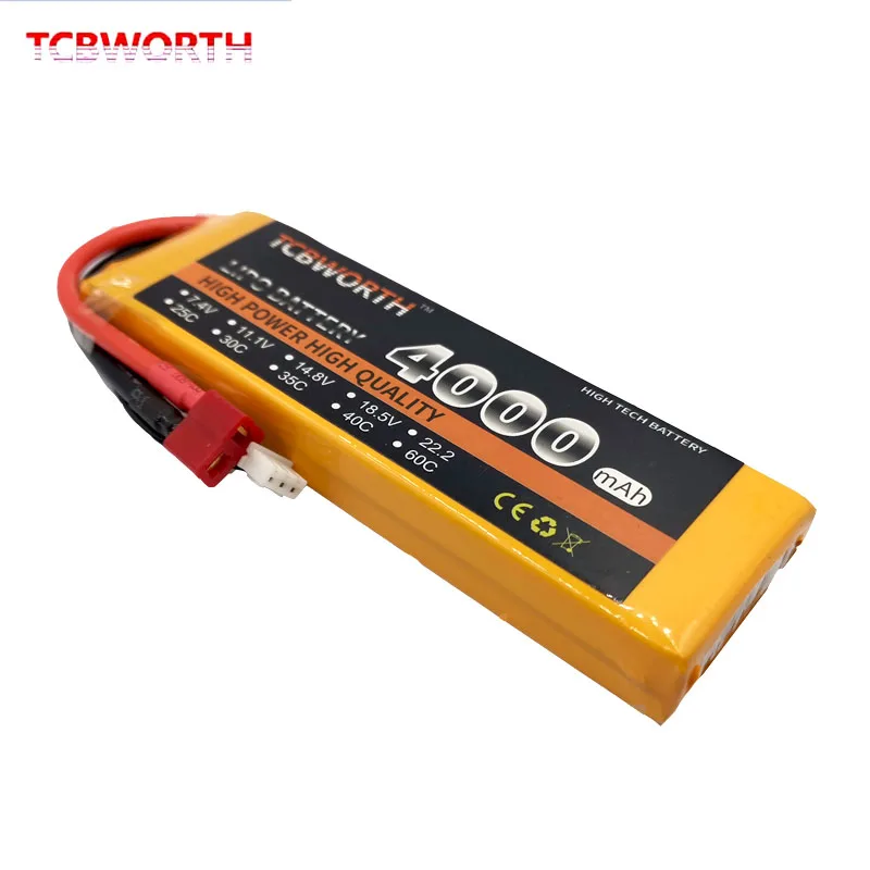 Аккумулятор LiPo 2S 7 4 в 4000 мАч 40C 60C для радиоуправляемого автомобиля вертолета