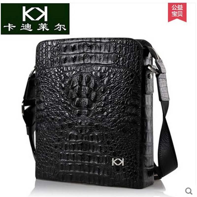 

KADILER The new men's single shoulder bag vertical import crocodile male package bag leisure real leather men bag