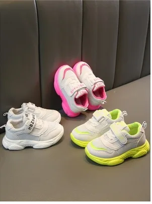 

NEW Fluorescent Colors Kids Shoes Breathable Sneakers Spring Children Casual Sport Shoes Unisex Boys Girls Shoes