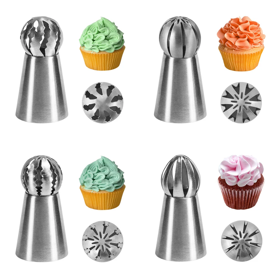 

Ball Stainless Steel Icing Piping Nozzles Sugarcraft Pastry Tips for Cake Decorations Fondant Cupcake Nozzle Dessert Decorator