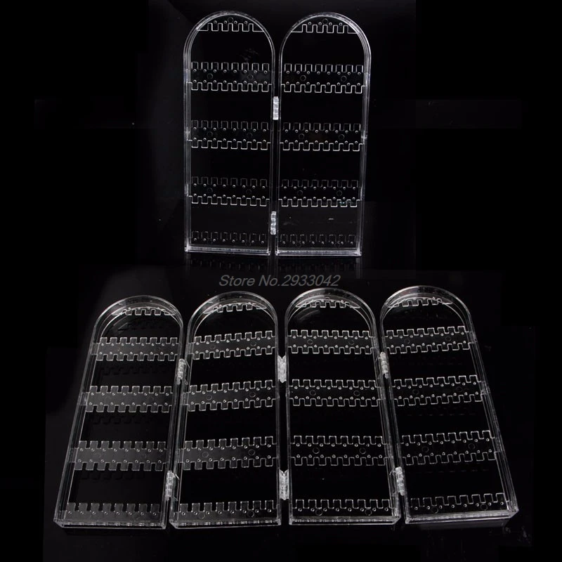 

2/4 Doors Earring Jewelry Show Clear Plastic Display Rack Stand Organizer Holder -W128