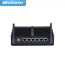 Бесплатная доставка QOTOM Q510G6 Q515G6 Промышленные ПК шлюз брандмауэр маршрутизатор для pfSense Celeron 3855U/3865U AES-NI, 6 Gigabit NIC