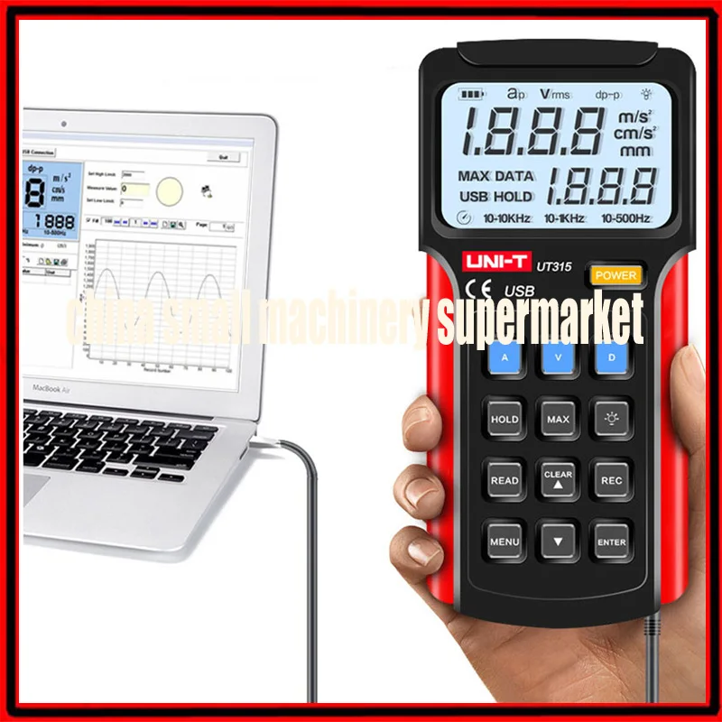 

UNI-T UT315 Digital Vibration Testers Digital vibrometer portable vibration measuring instrument Test & USB Interface